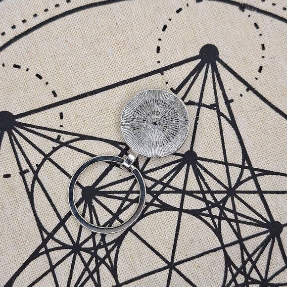 Cheshire cat smile, we are all made here glow in the dark keychain - Picture 6 of 7